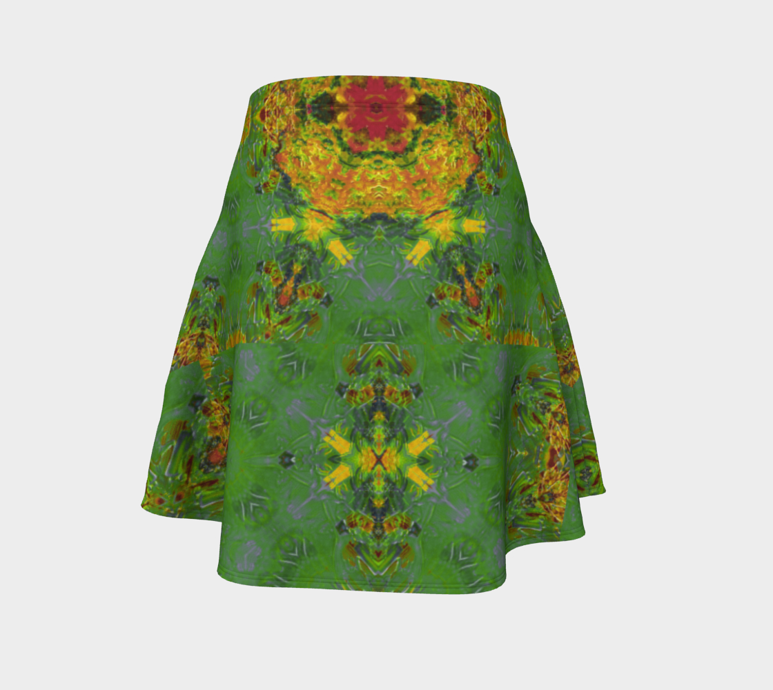 Becket Criss-Cross Green Flare Skirt thumbnail #5