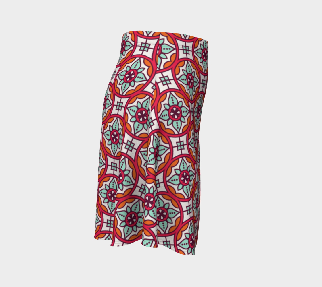 Orange Mandala Flare Skirt preview #3