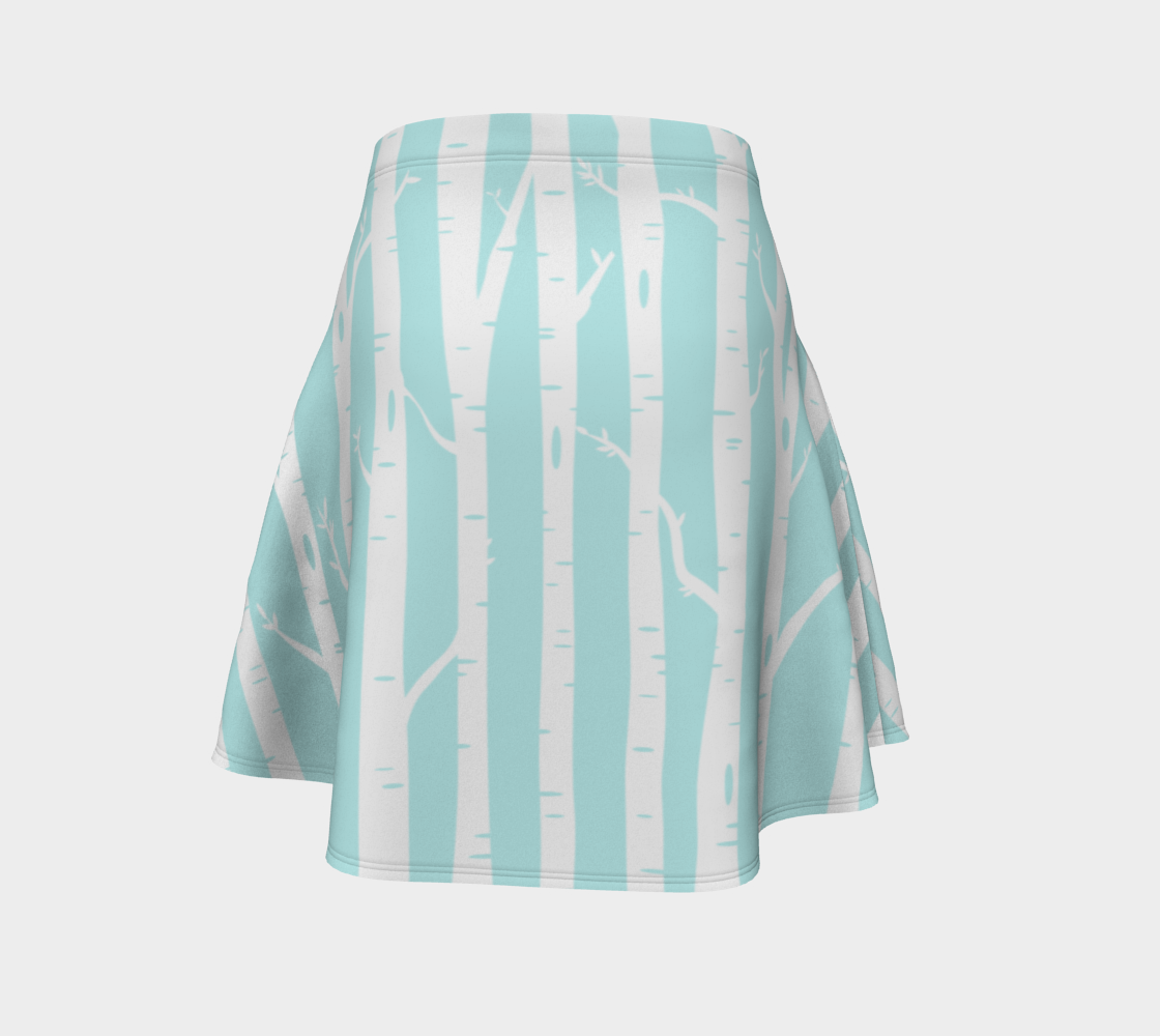 Birch Trees Teal Flare Skirt preview #4