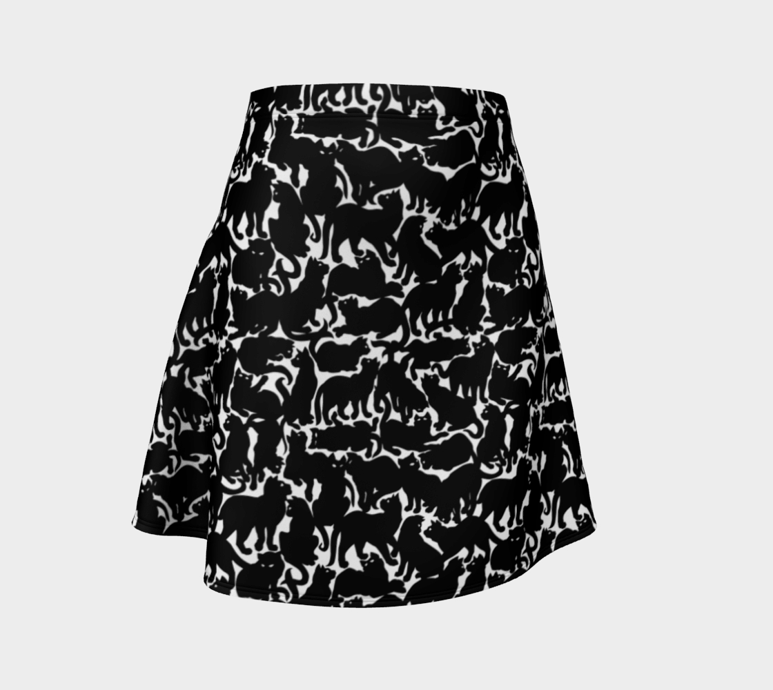 Cat Lover Skirt Black Cat Pattern Skirts preview