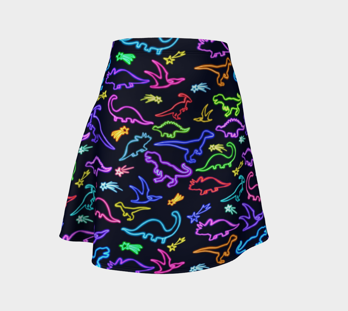 Neon Dinosaurs Flare Skirt  preview