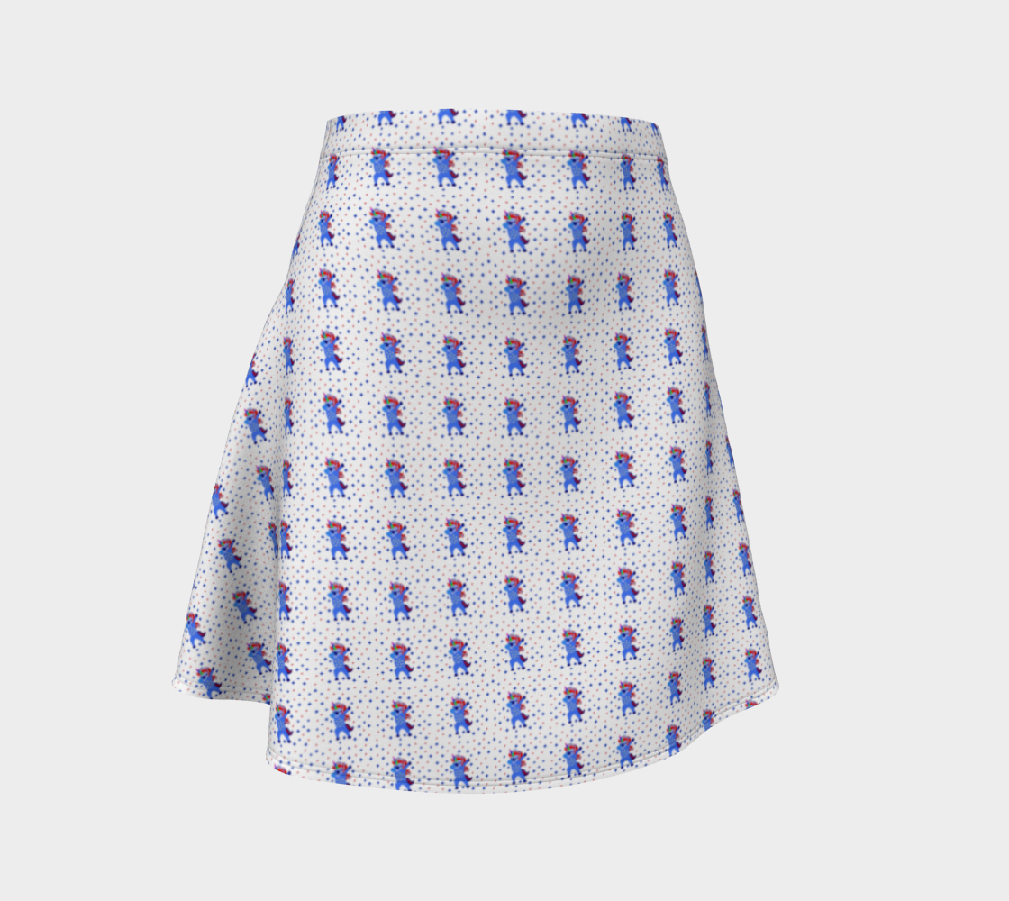 Aperçu de Dabbing American Unicorn Stars Pattern Flare Skirt, AWSD