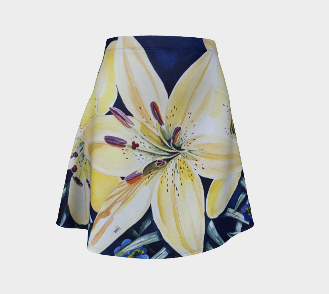 Yellow Lilies (Sig) Flare Skirt preview