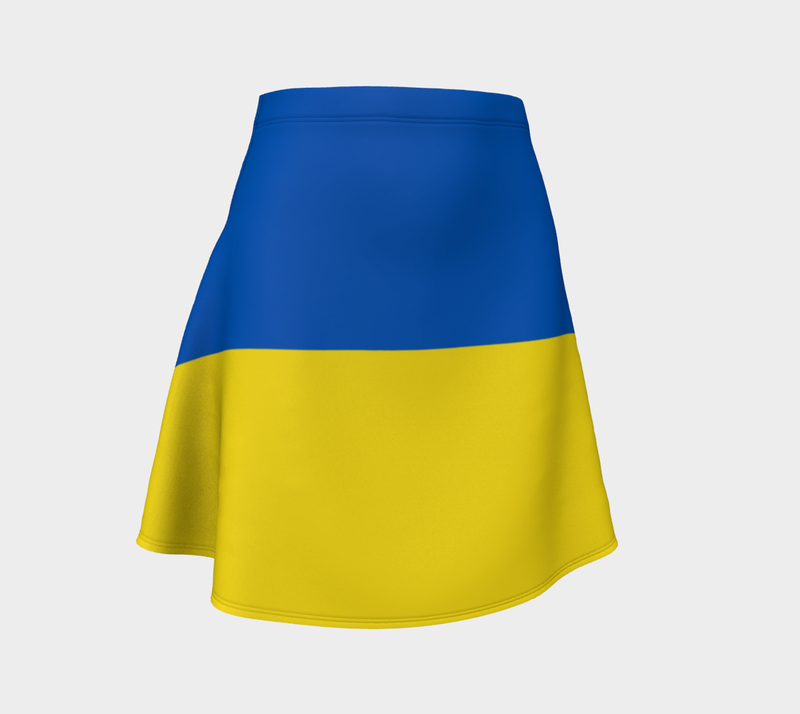 Aperçu de Blue and Yellow Ukraine Flag Flare Skirt, AWSSD
