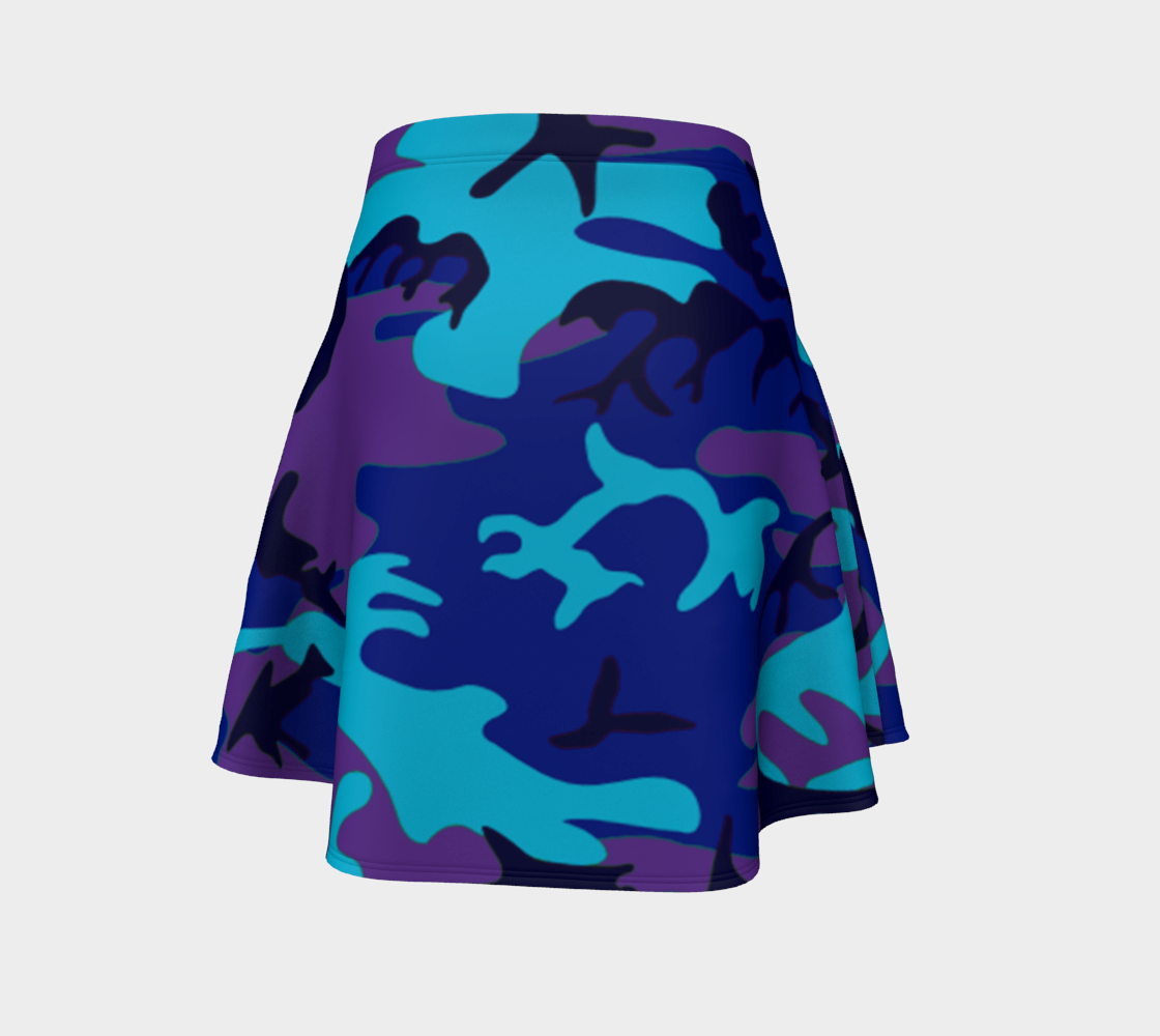Aperçu de Blue and Purple Camouflage Flare Skirt, AWSSG  #4
