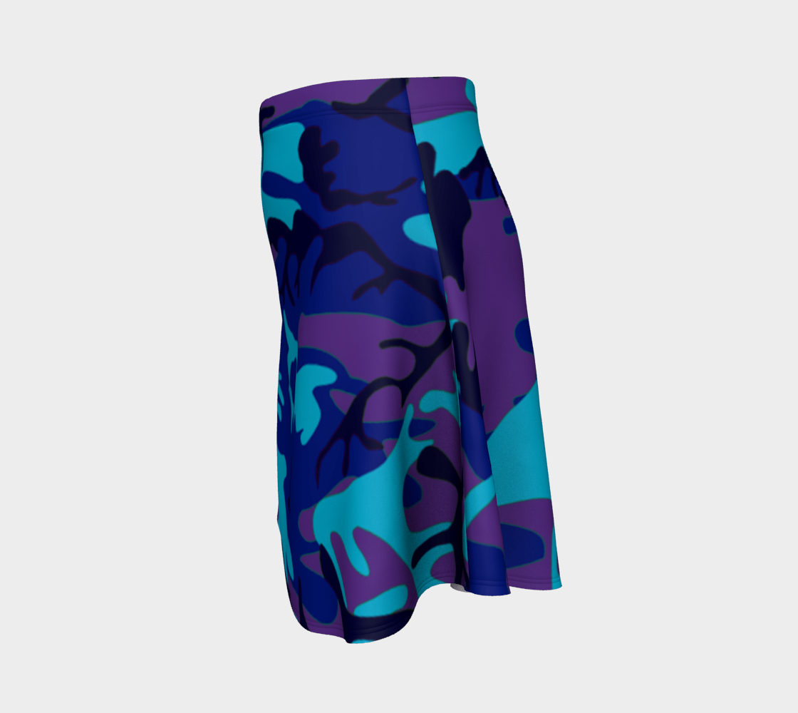 Aperçu de Blue and Purple Camouflage Flare Skirt, AWSSG  #2