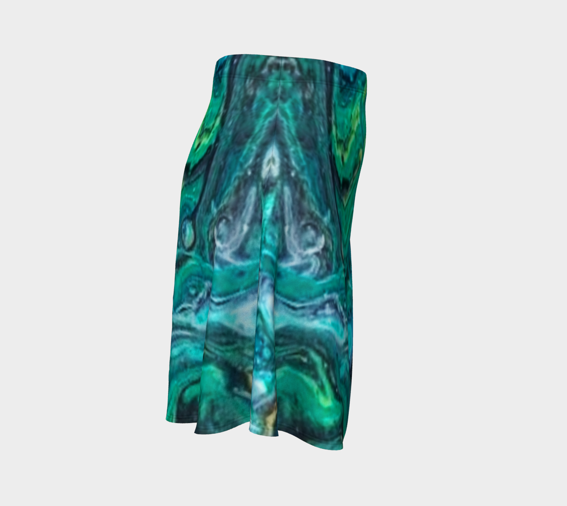 teal abstract flare skirt preview #3