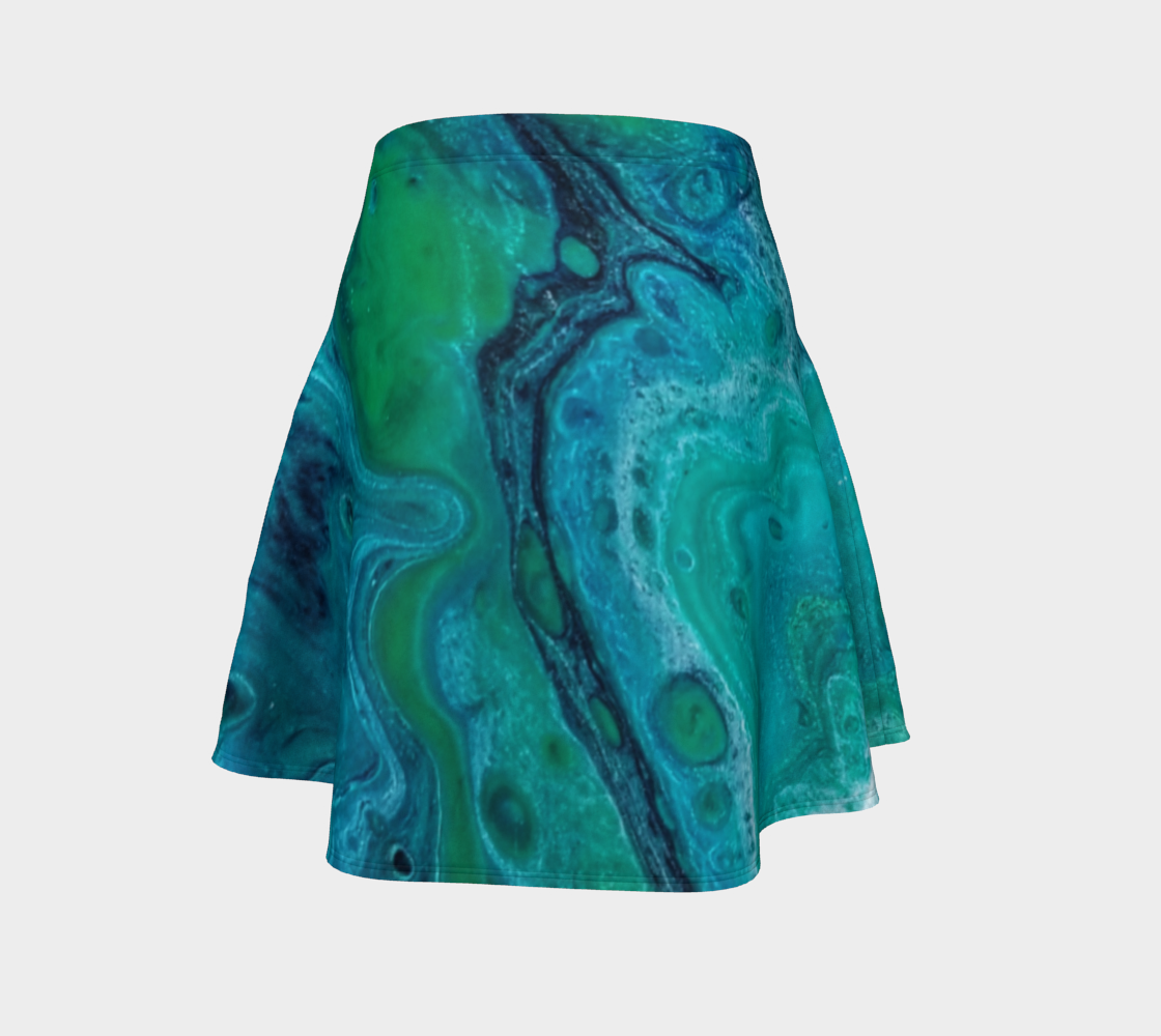 turquoise flow flare skirt preview #4