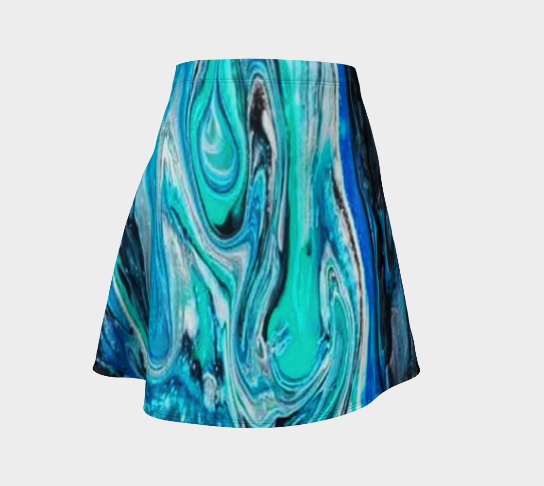 water abstract 2 flare skirt preview