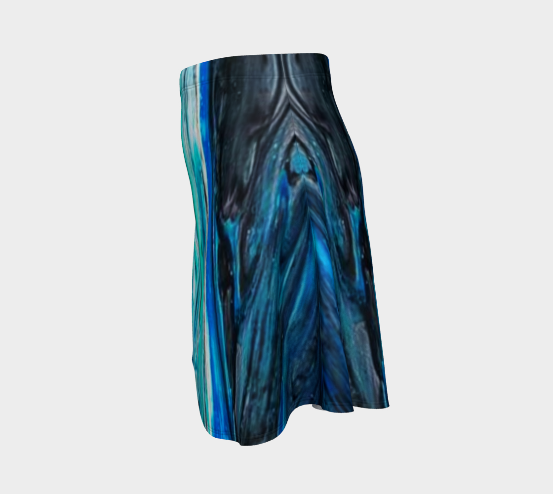 water abstract 2 flare skirt preview #2
