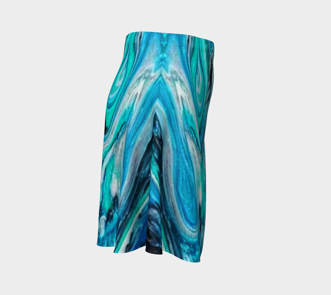 water abstract 2 flare skirt preview #3