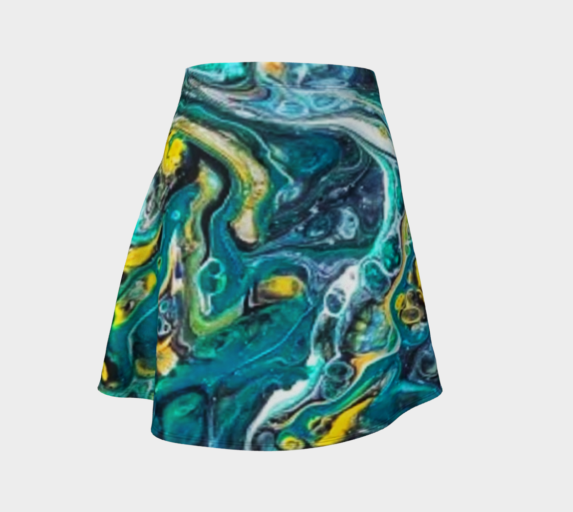 teal drops flare skirt preview