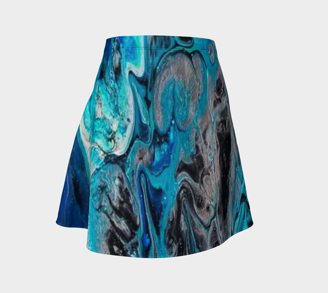 water abstract 3 flare skirt 3D preview