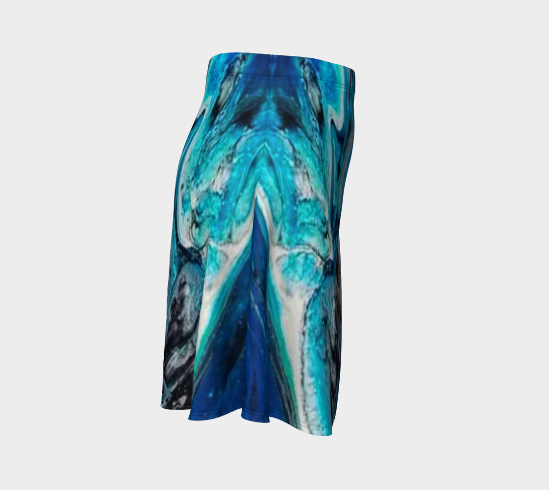 water abstract 3 flare skirt preview #3