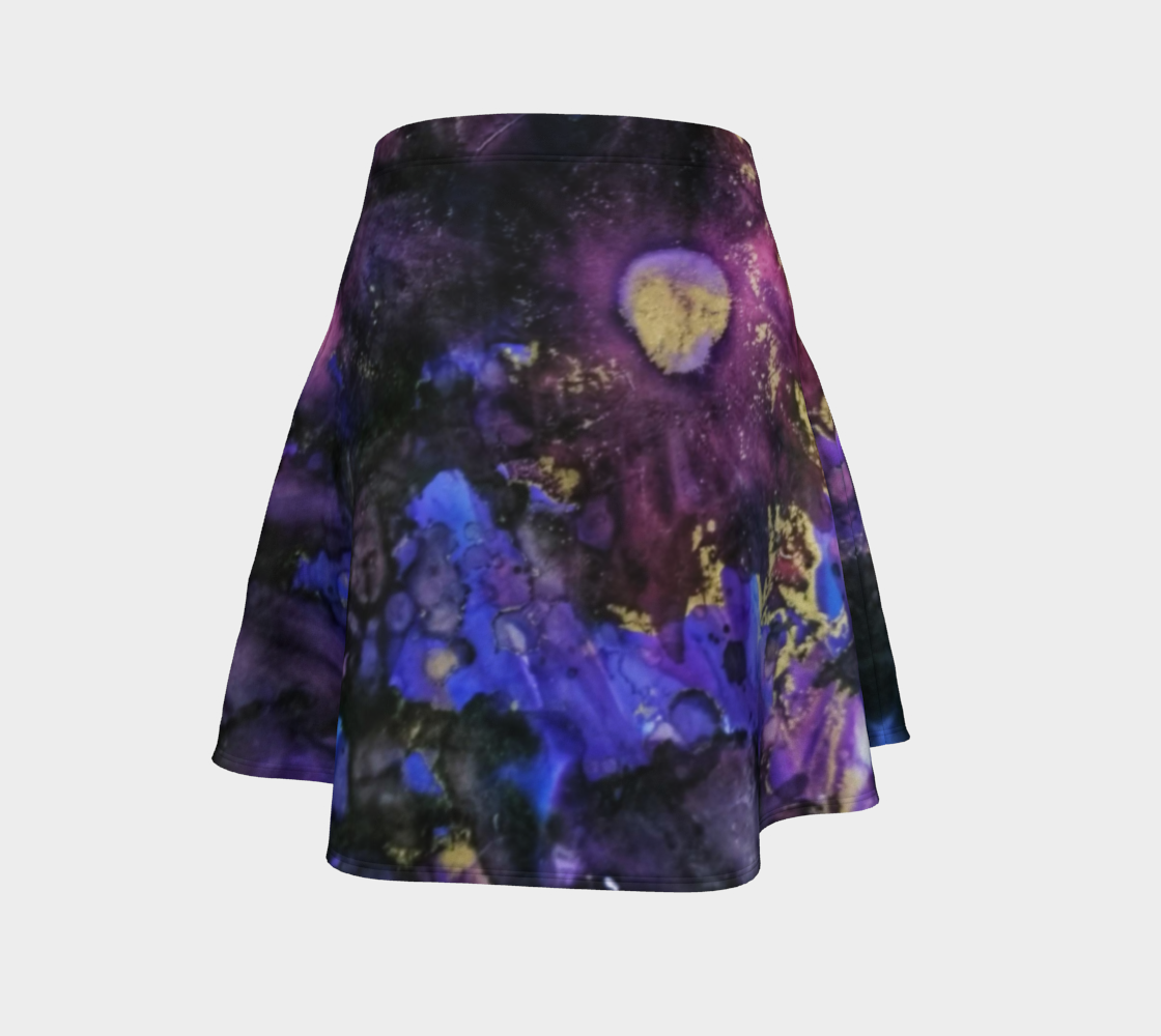 purple daisy flare skirt preview #4
