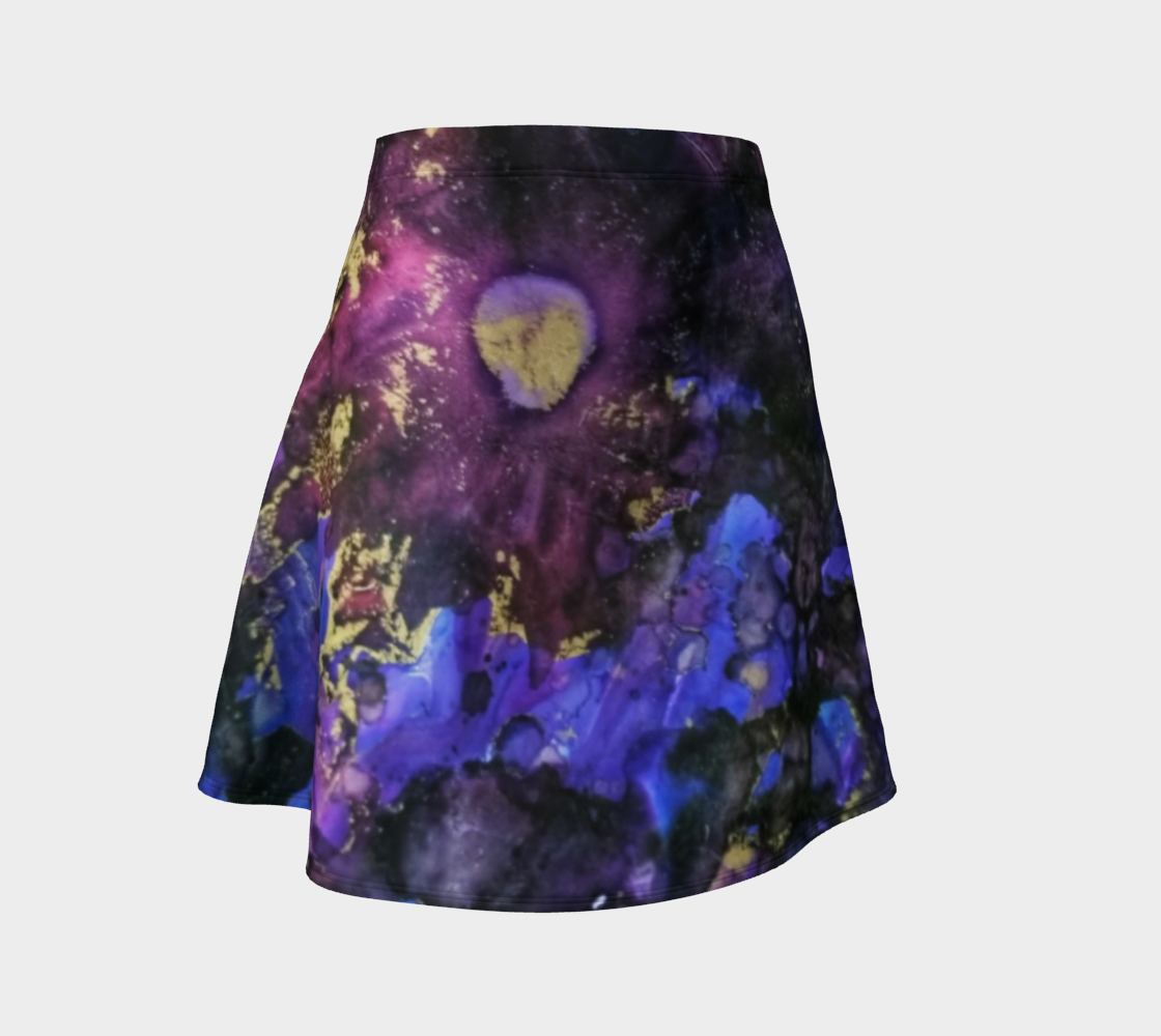 purple daisy flare skirt preview #1