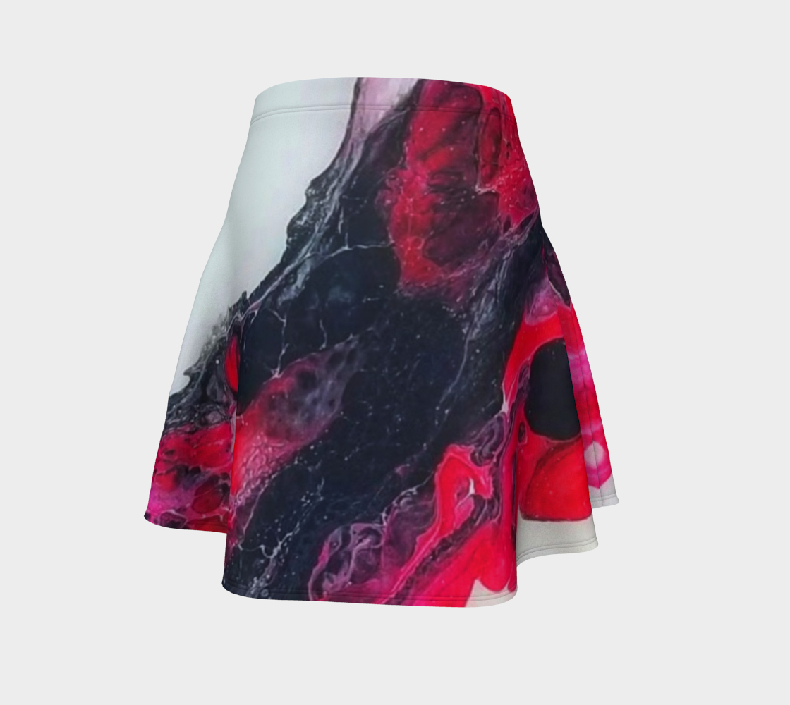 red swoosh flare skirt preview #4