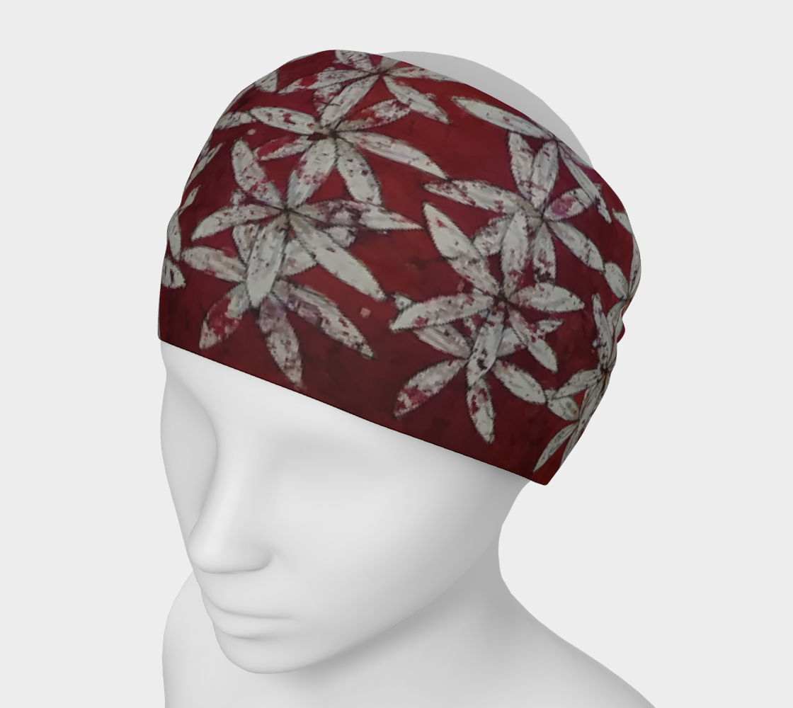 Red & White Floral Stripes Headband preview