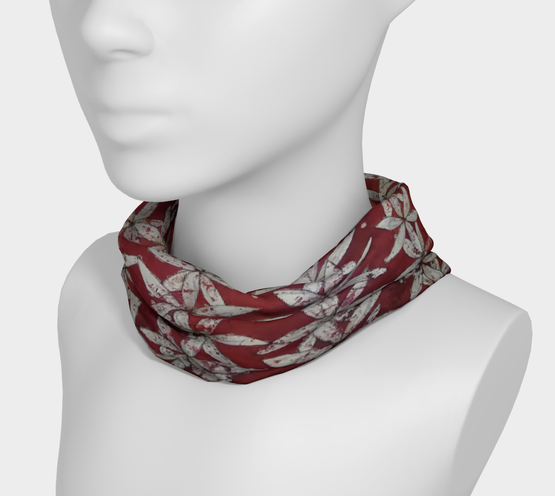Red & White Floral Stripes Headband thumbnail #4