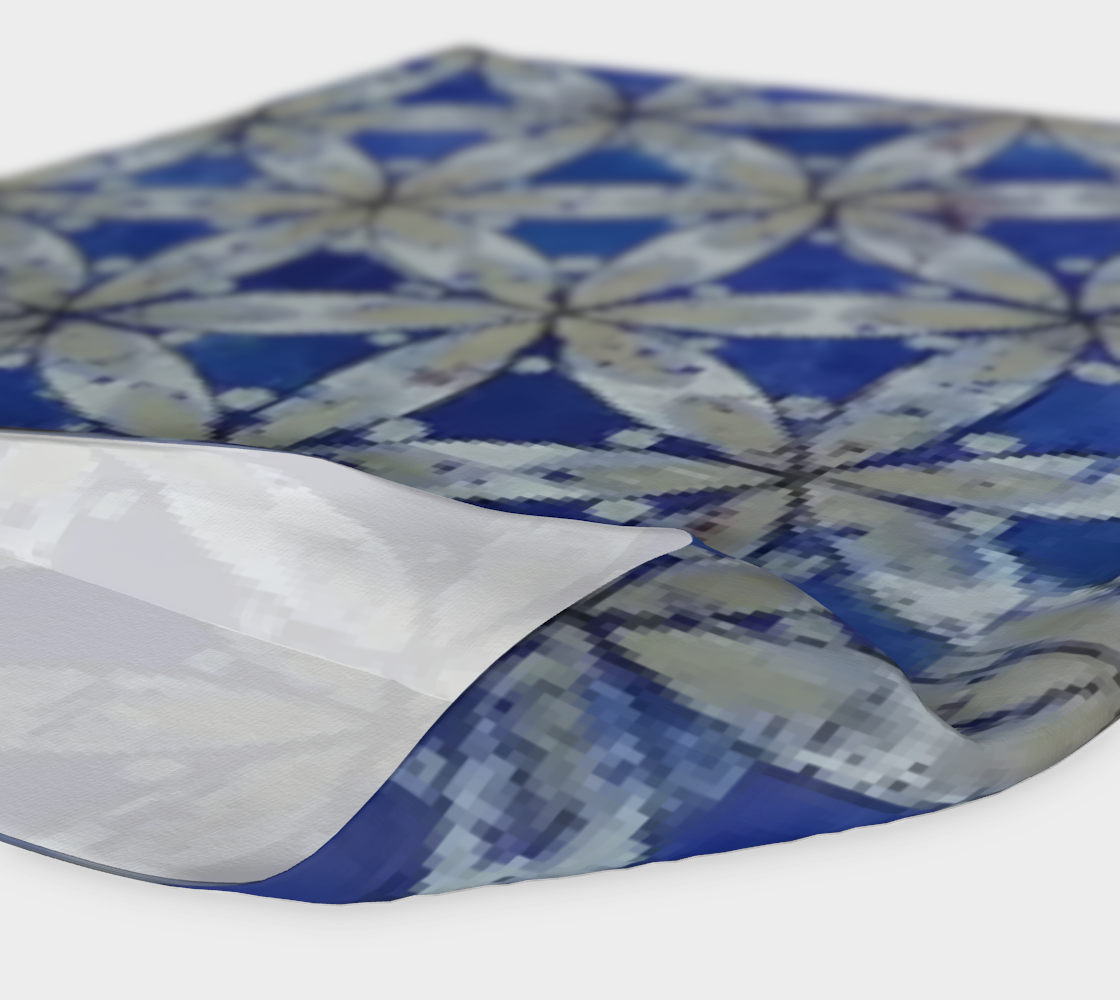 Blue & White Floral Flower of Life Headband preview #4