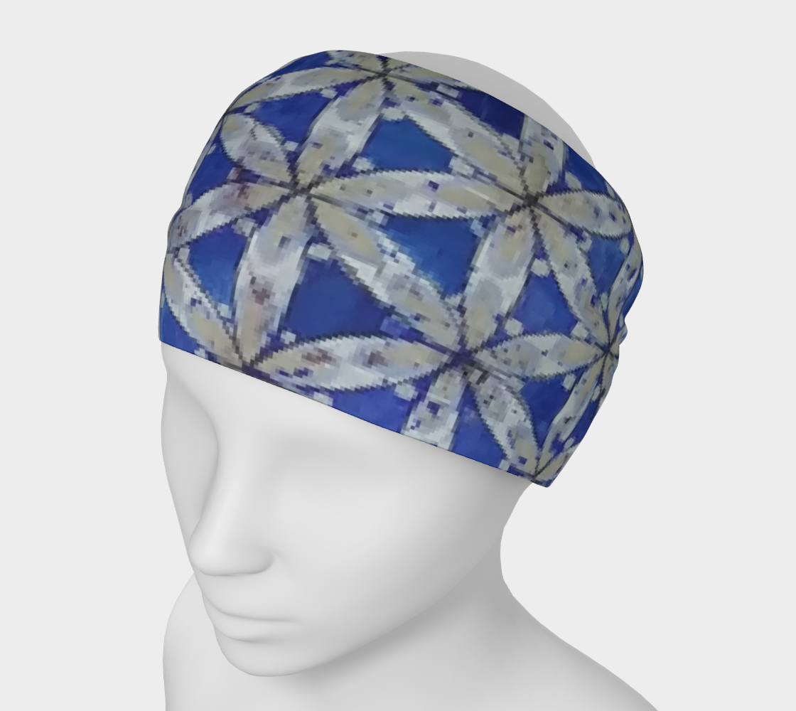 Blue & White Floral Flower of Life Headband preview
