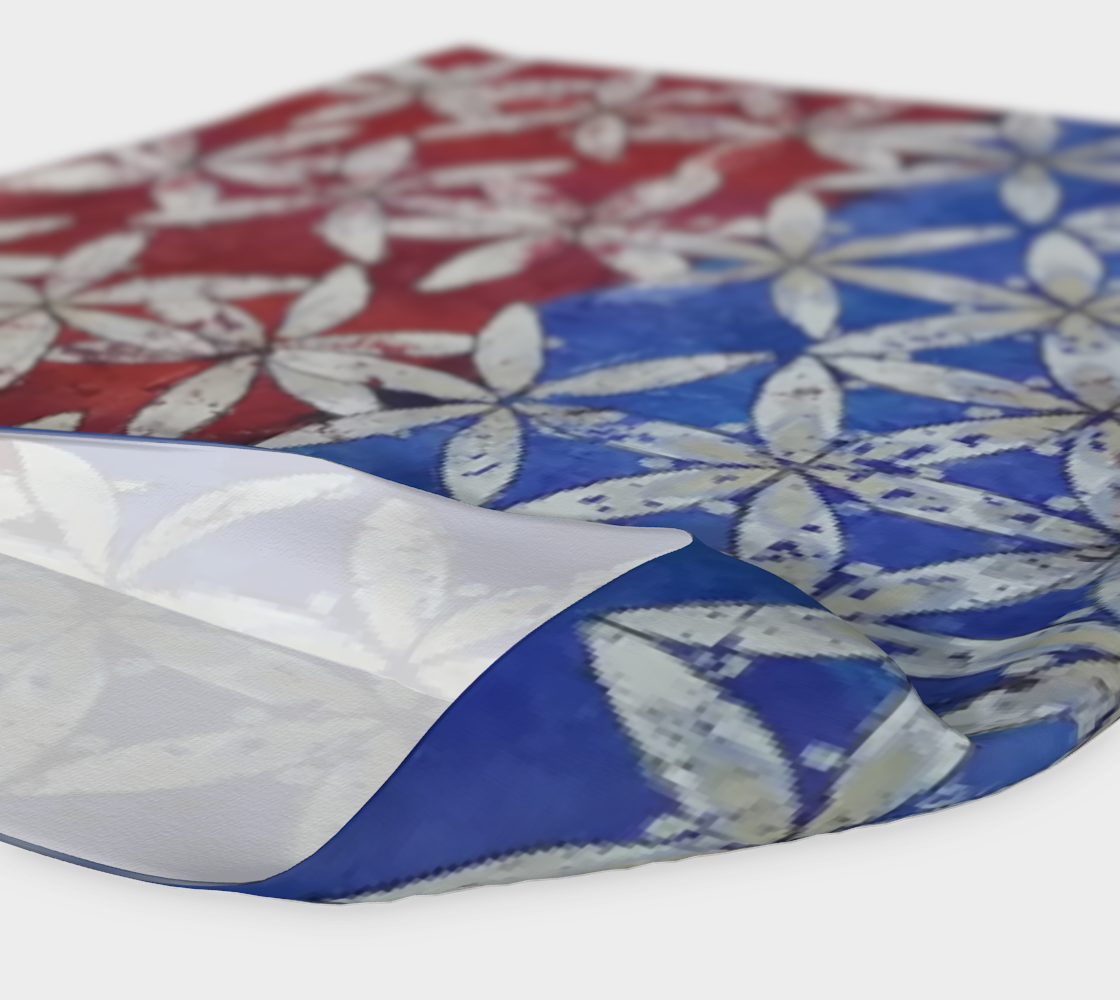 Red White & Blue Floral Flower of Life Half/Half Flag Headband preview #4