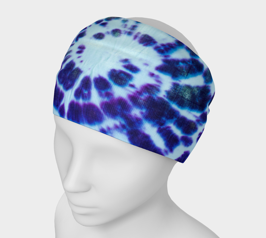 Women And Teens Blue Tie Dye Headband preview