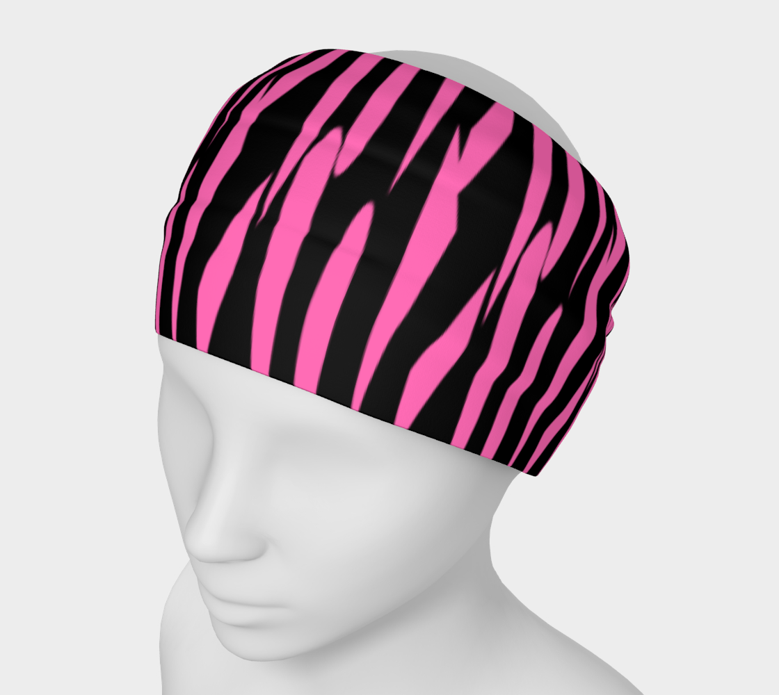 Pink and Black Ice Abstract Headband preview #1