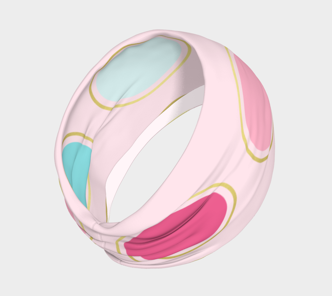 Pink and Teal Polka Dot Headband preview #2