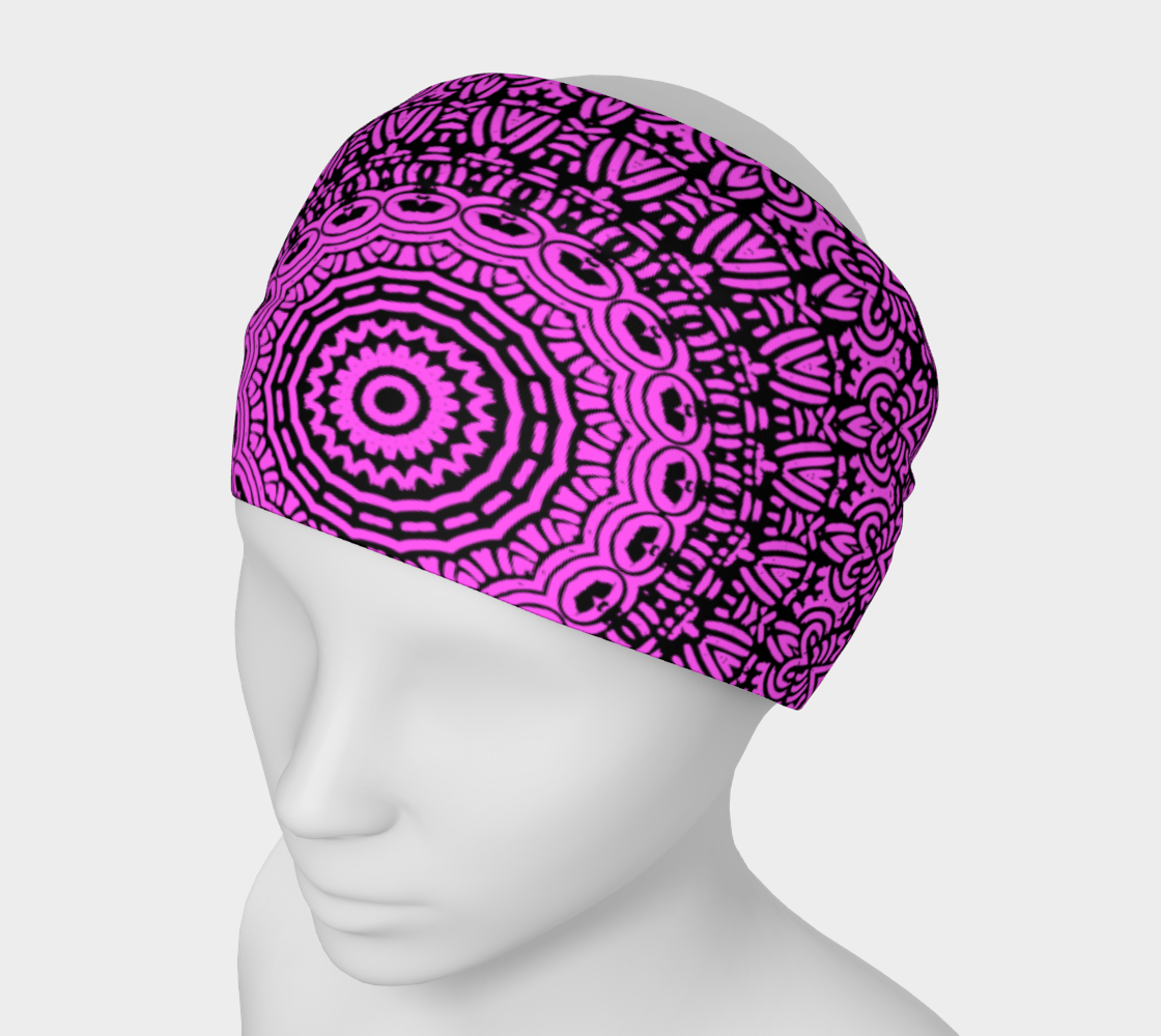 Aperçu de primitive black pink mandala headband.