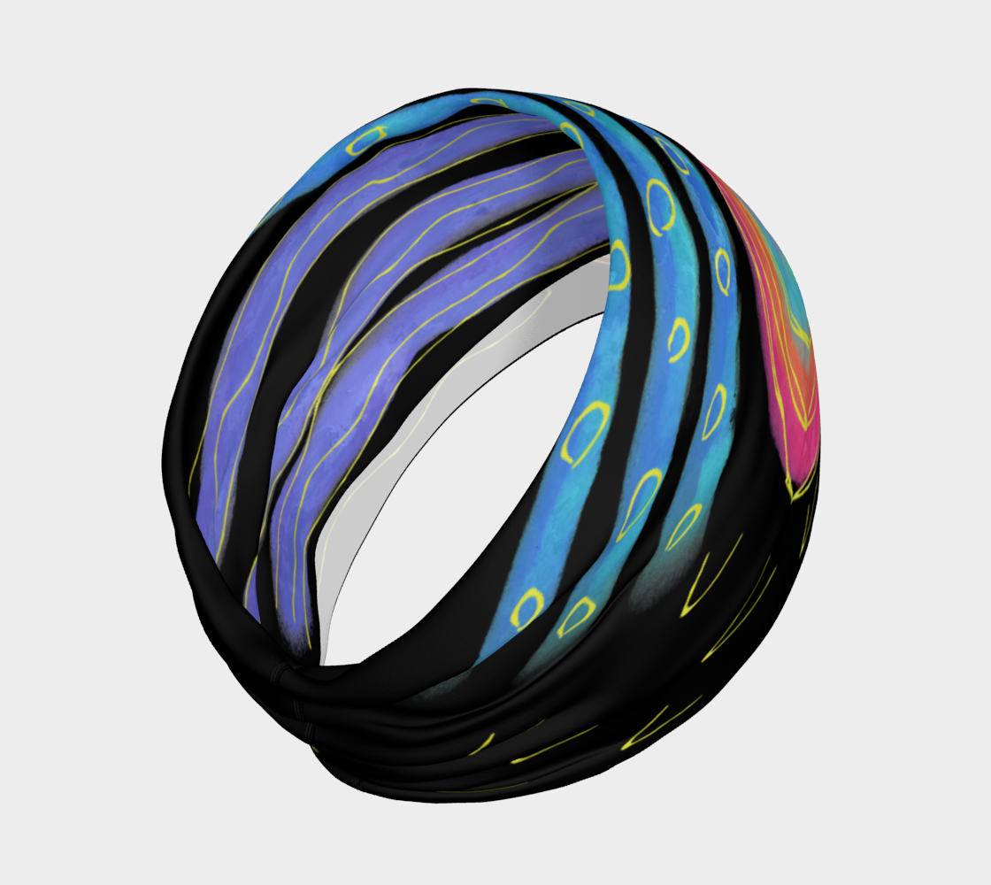 Colorful Abstract Sun Digital Print Headband preview #2