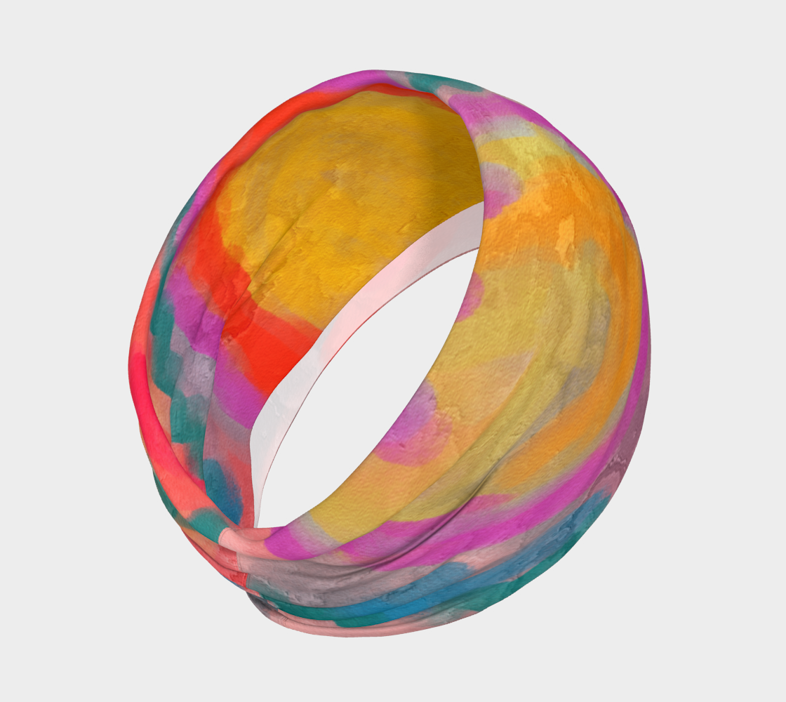 Aperçu de Spring Colorful Abstract Digital Painting Headband #2