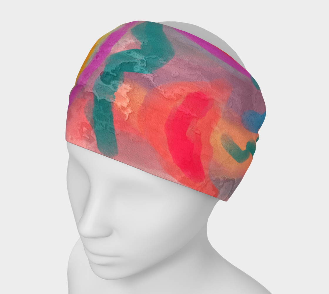 Aperçu de Spring Colorful Abstract Digital Painting Headband #1