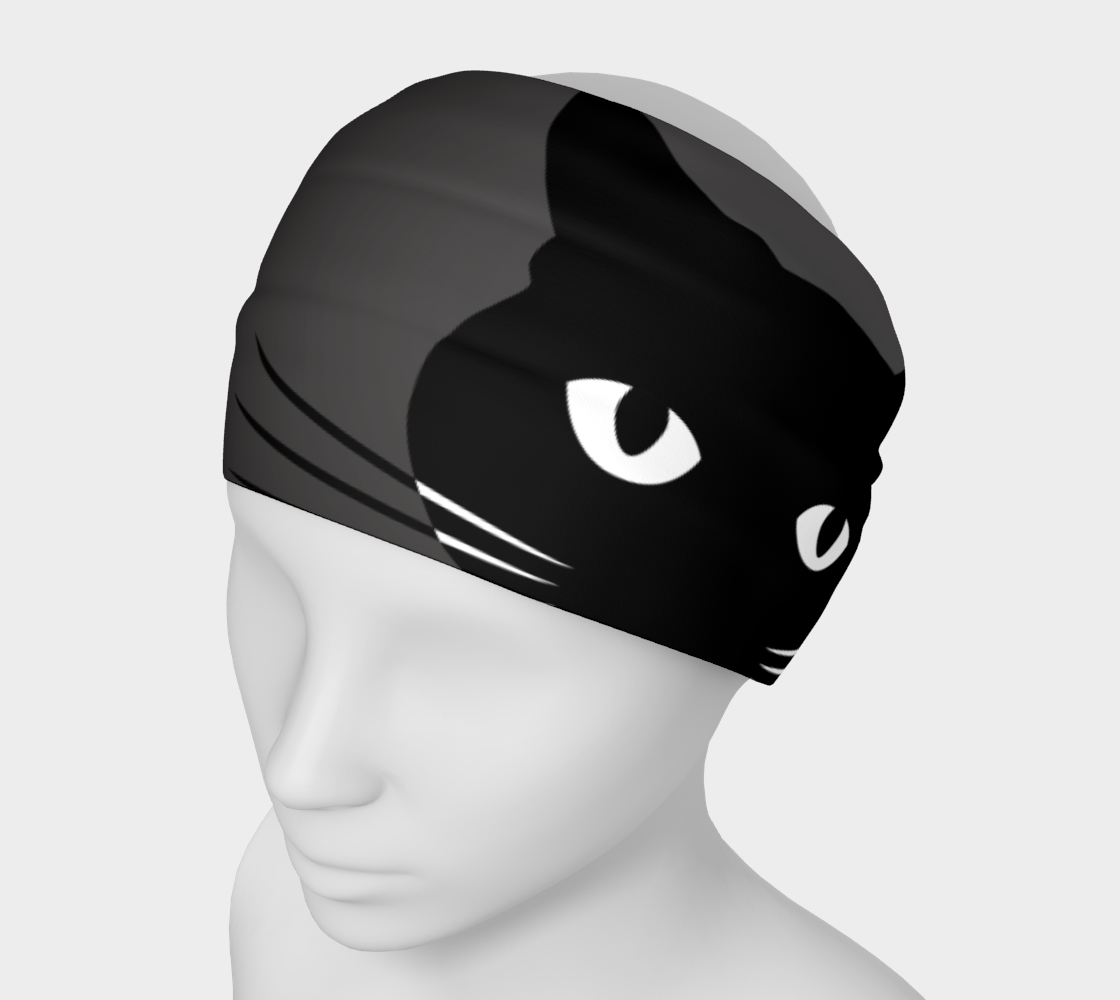 Aperçu de Black Cat on Black - Headband