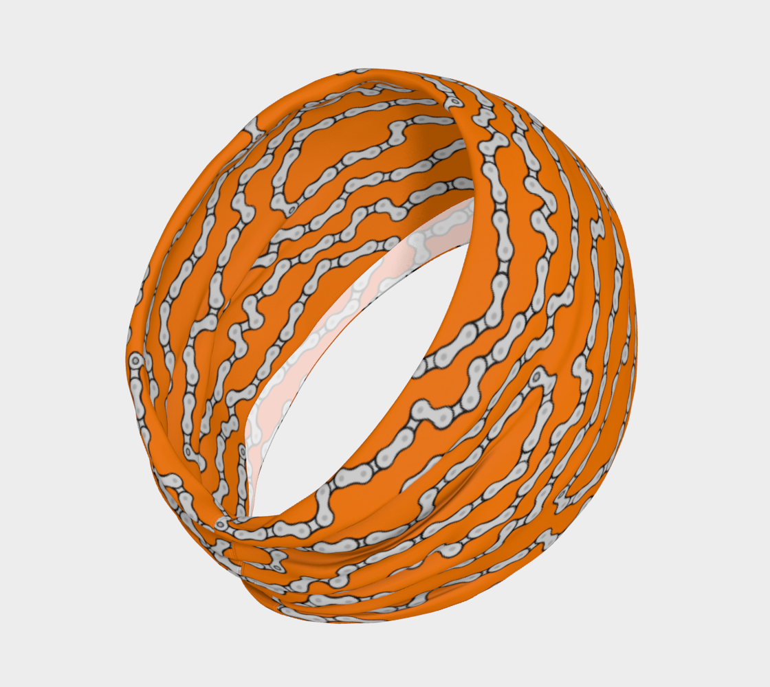 Bike Chain Headband/scarf/nose mask- Orange preview #2