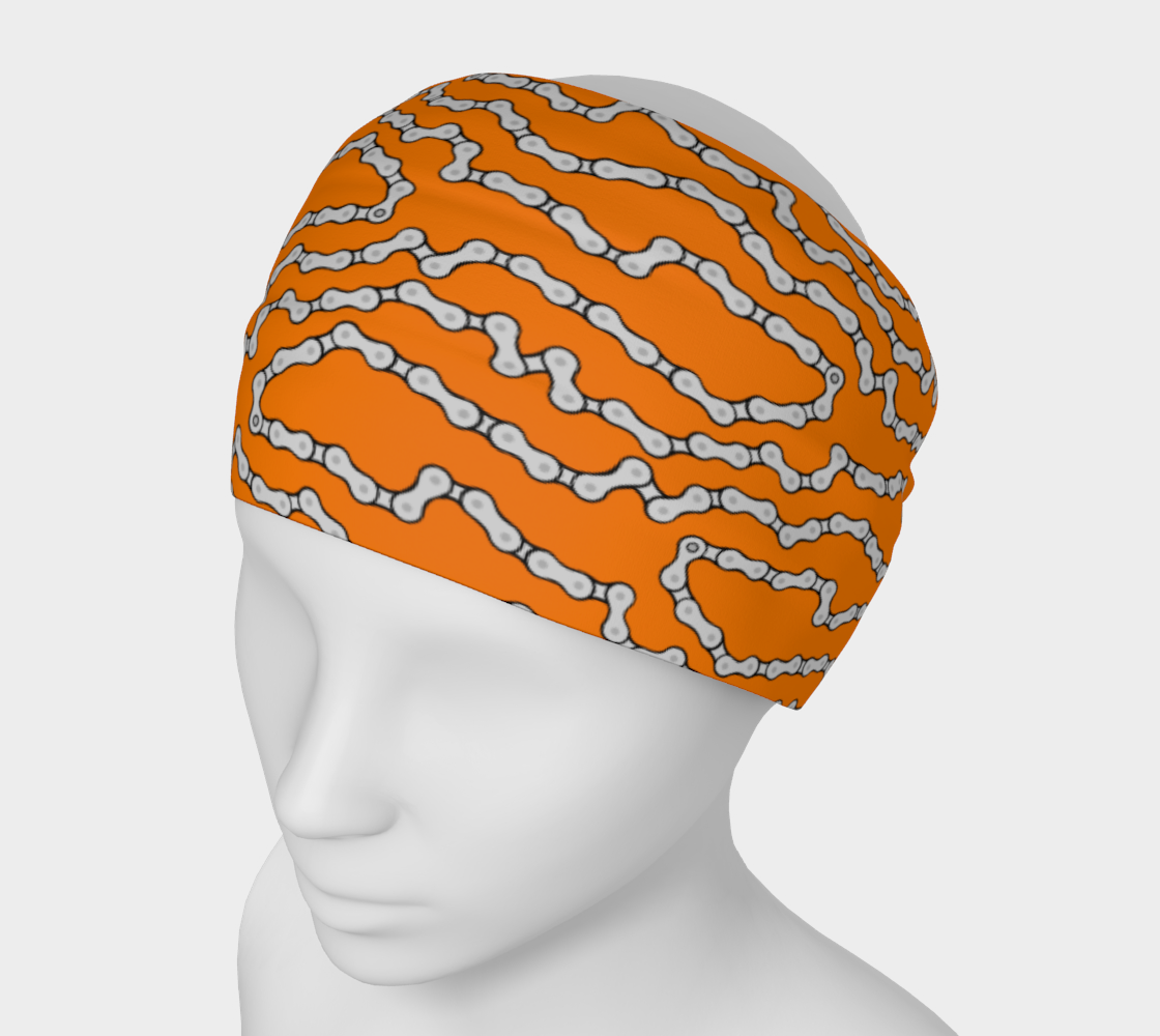 Bike Chain Headband/scarf/nose mask- Orange preview