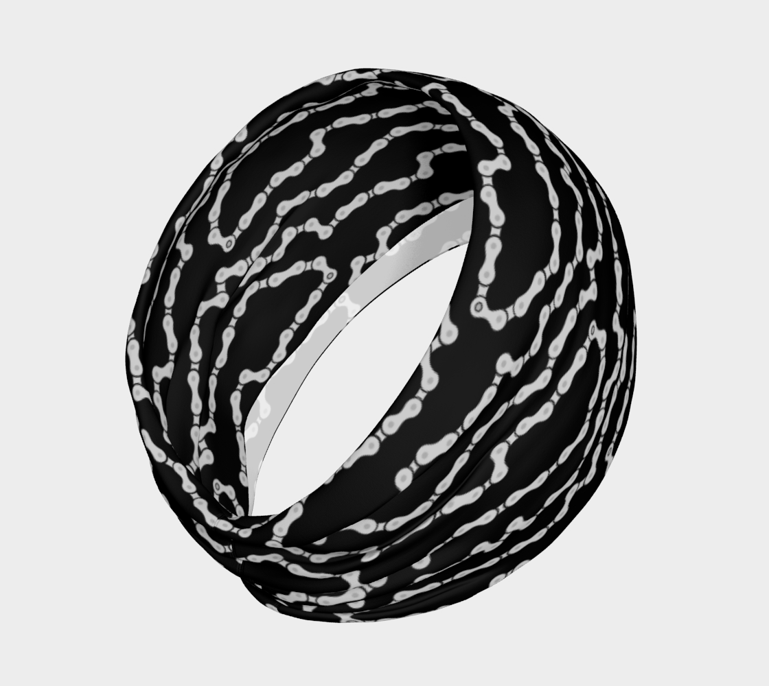 Bike Chain Headband/scarf/nose mask- Black preview #2
