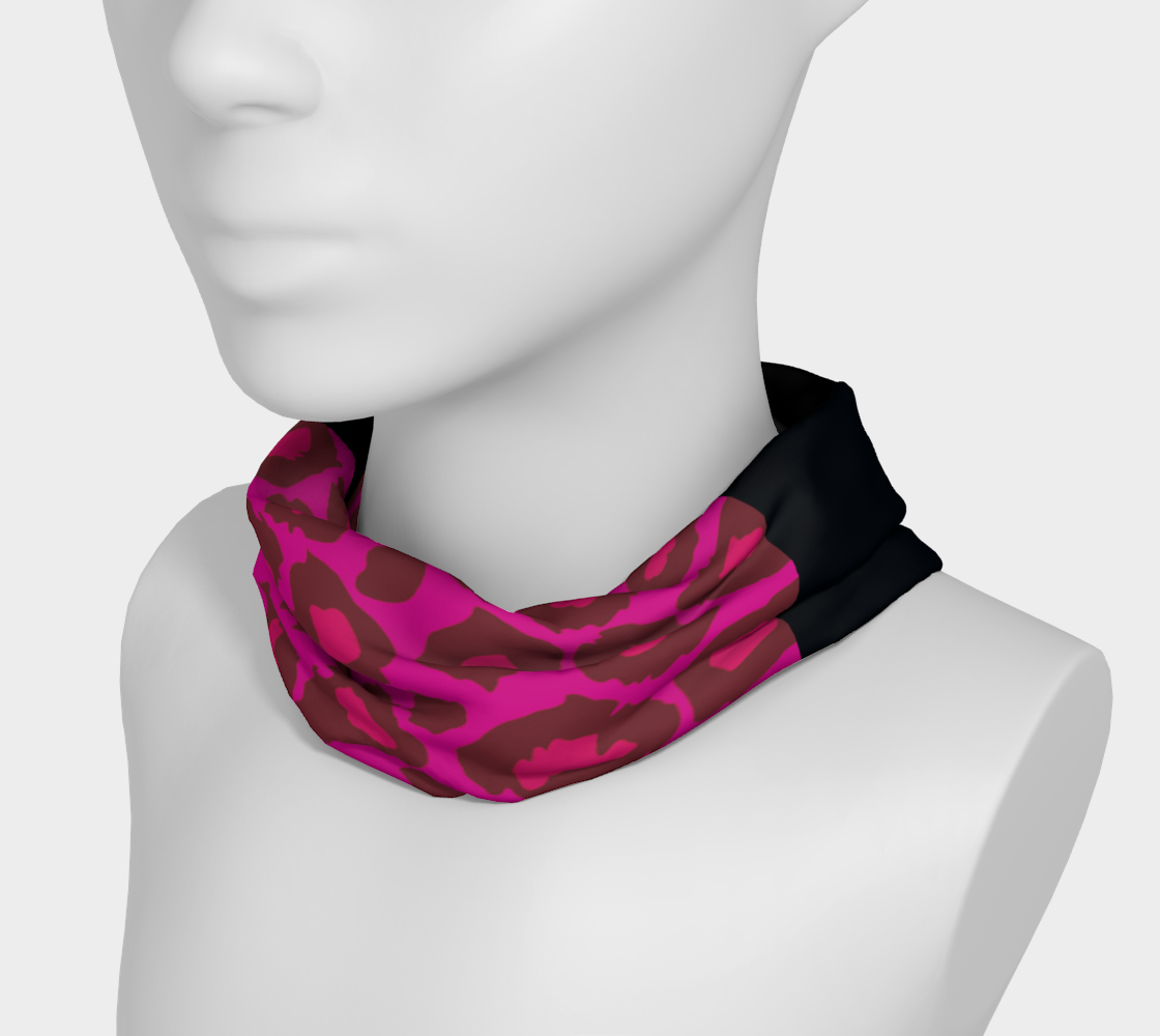 Leopard Headband Scarf Pink + Black preview #3
