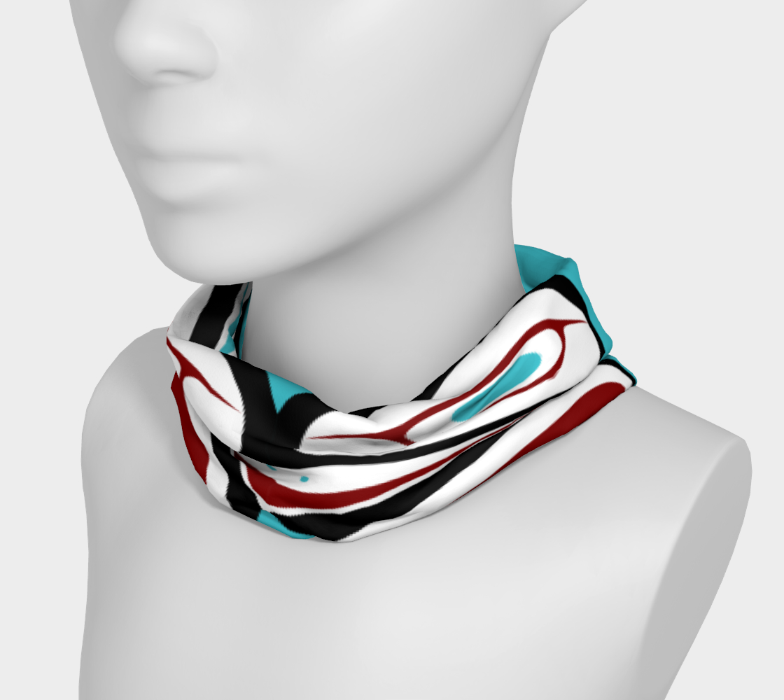 Northwest Totem Art Buff Gaiter Face Cover Headband Teal Background preview #3
