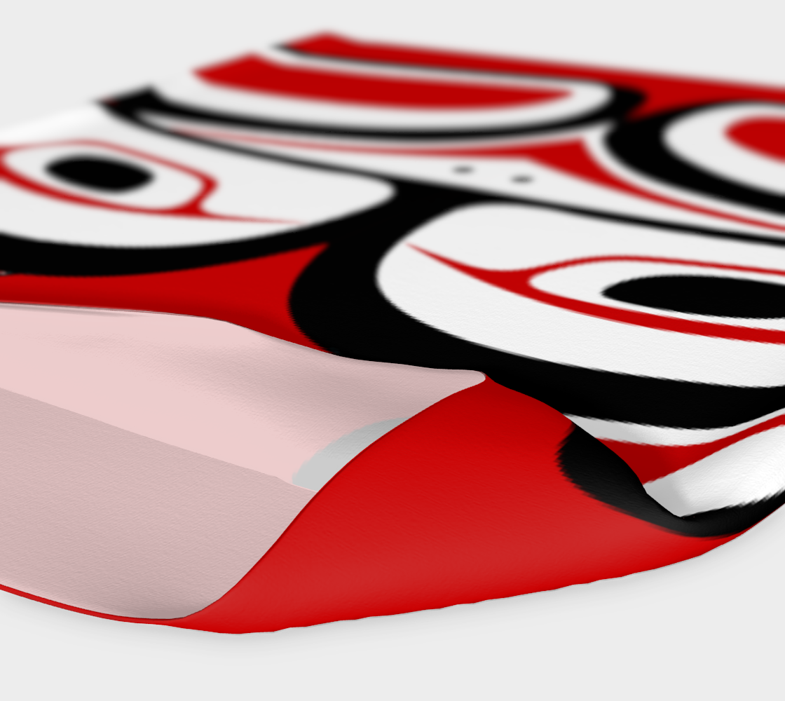 Northwest Totem Art Buff Gaiter Face Cover Headband Red Background preview #4