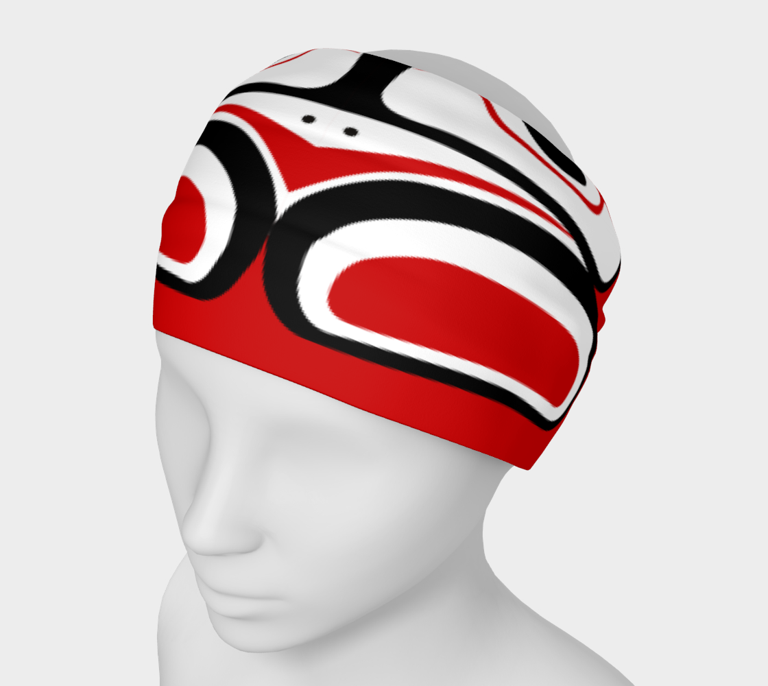 Northwest Totem Art Buff Gaiter Face Cover Headband Red Background preview