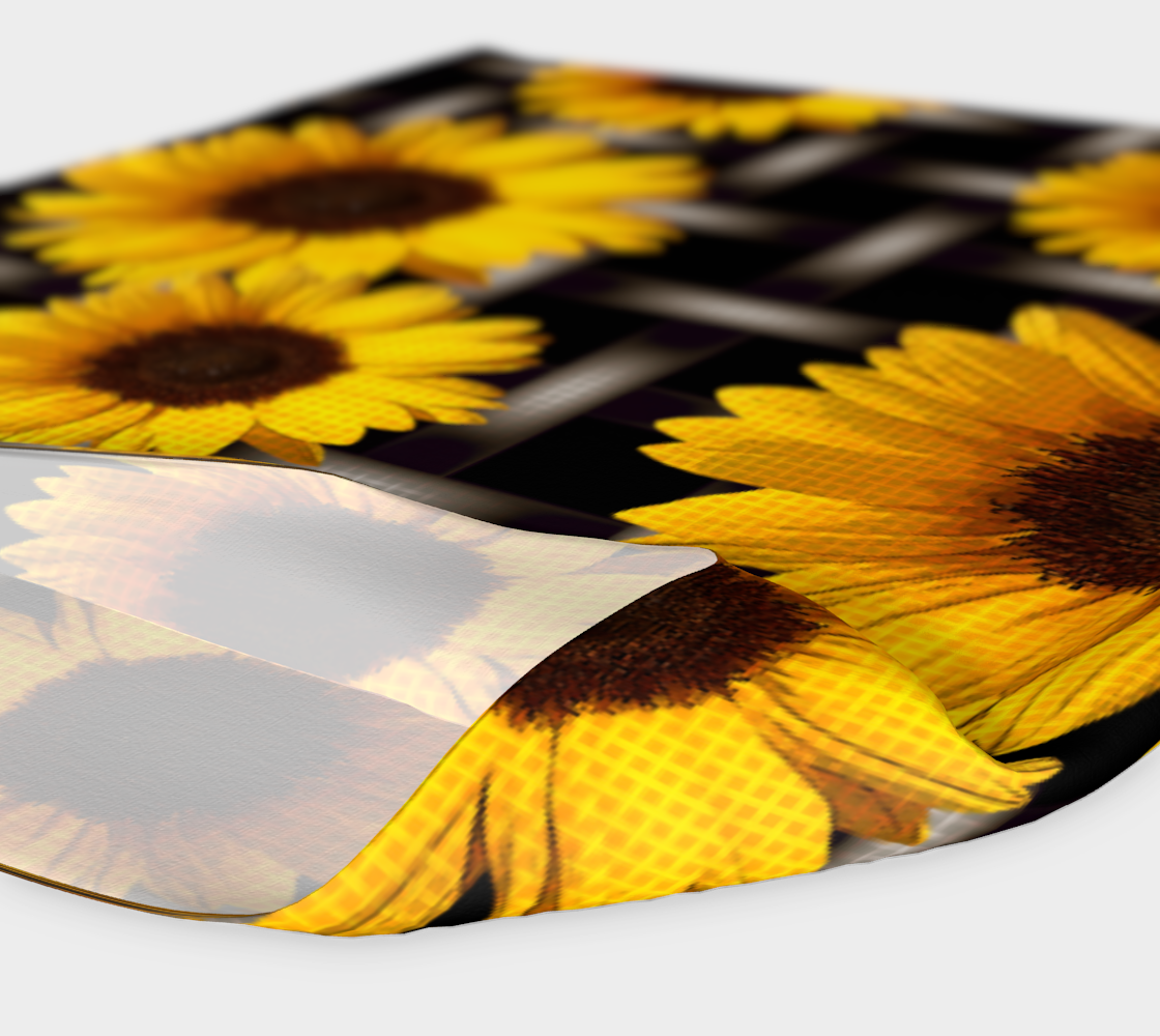Bright Yellow Sunflowers Industrial Grid Pattern Miniature #5
