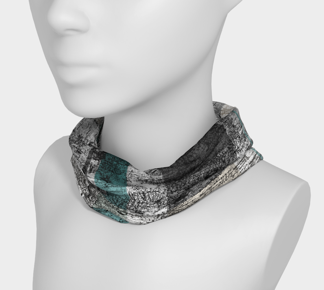 Aperçu de Rustic Birch Bark Plaid Stripe Pattern Teal Grey White #3