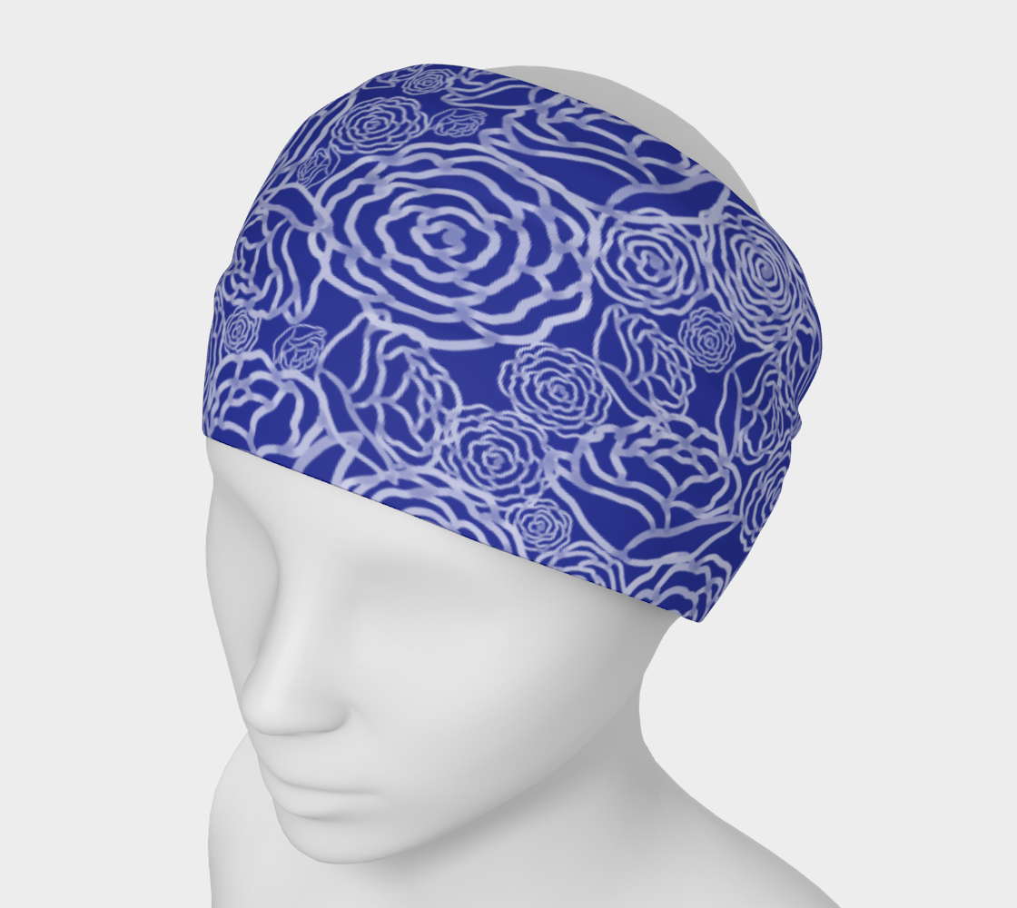 Flowery Headband (Blue & White) preview