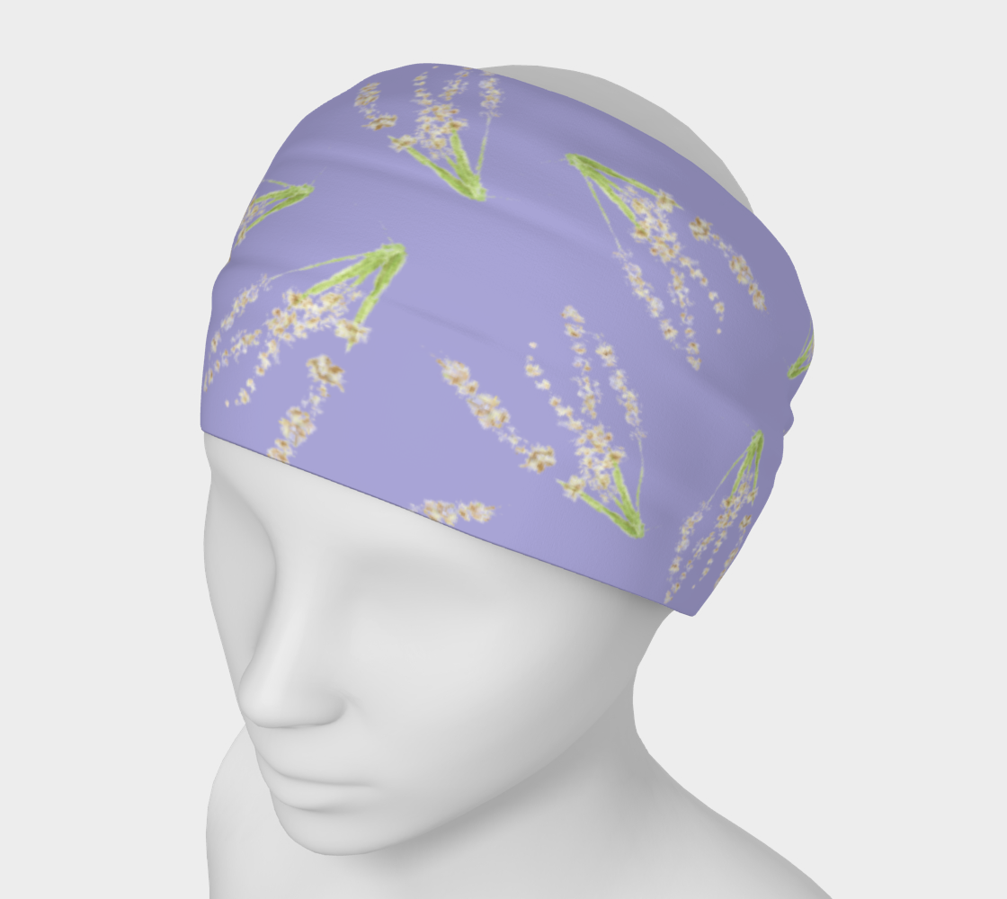 Headband * Abstract Floral Head Scarf * Flowered Hair Covering * Pale Purple* Lavender Watercolor Impressions preview