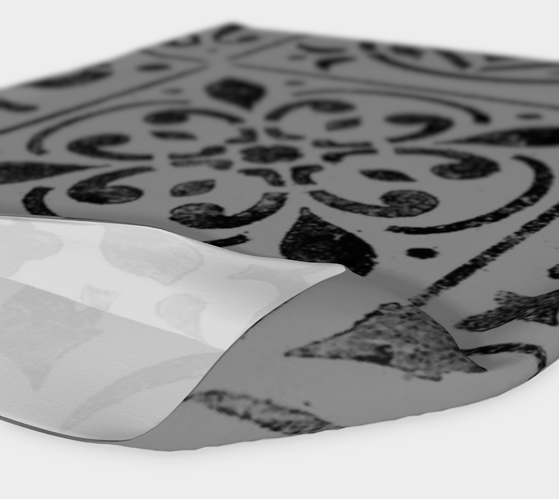 Headband * Abstract Geometric Gray Black Moroccan Tile Print Head Scarf  preview #4