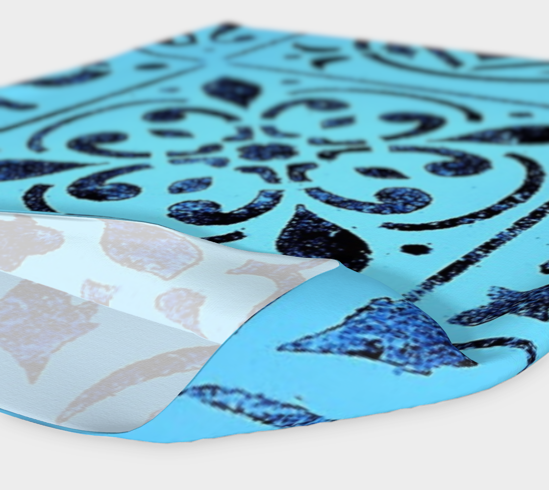 Headband * Blue Moroccan Tile Print Hair Scarf * Geometric Abstract Head Covering  thumbnail #5