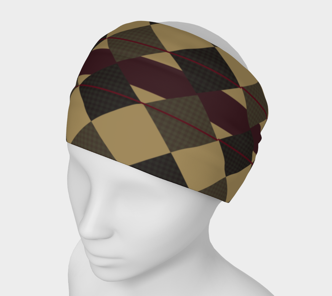 Checkered Brown Plaid Headband preview