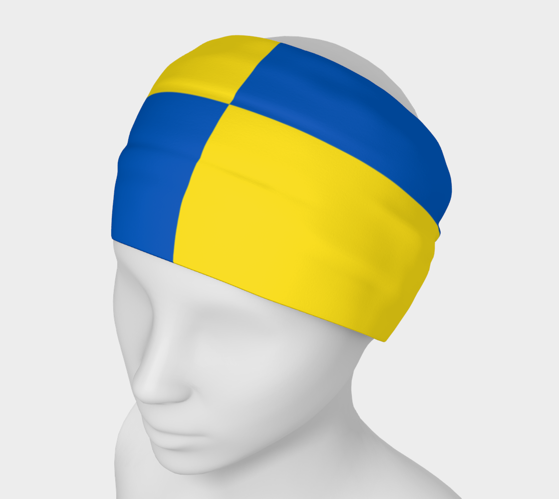 Aperçu de Blue and Yellow Ukraine Flag Pattern Headband, AWSSG