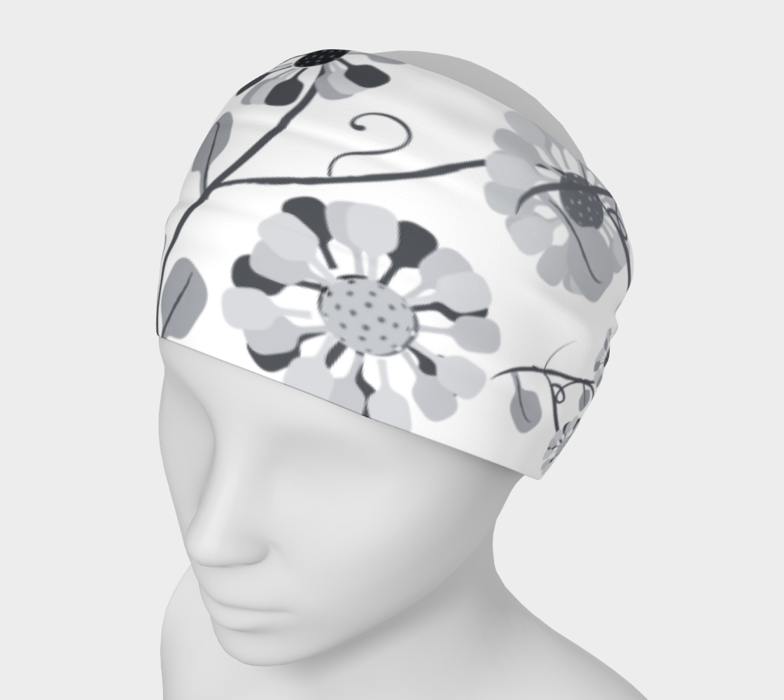 Pickleball Flowers, grey and white,  preview